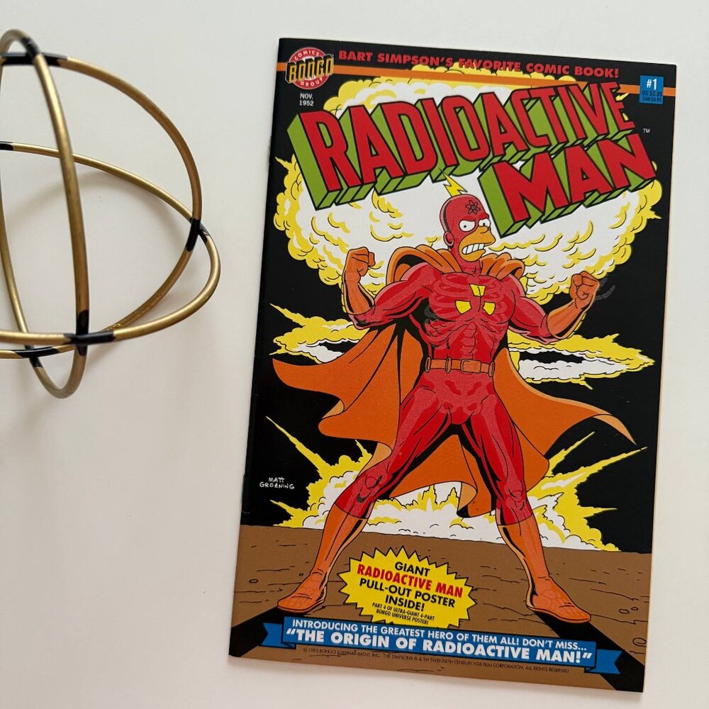 Radioactive Man #1 Glow-in-the-Dark - Vintage comic book 1993 + Poster Simpsons
